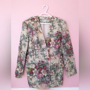 80s floral blazer